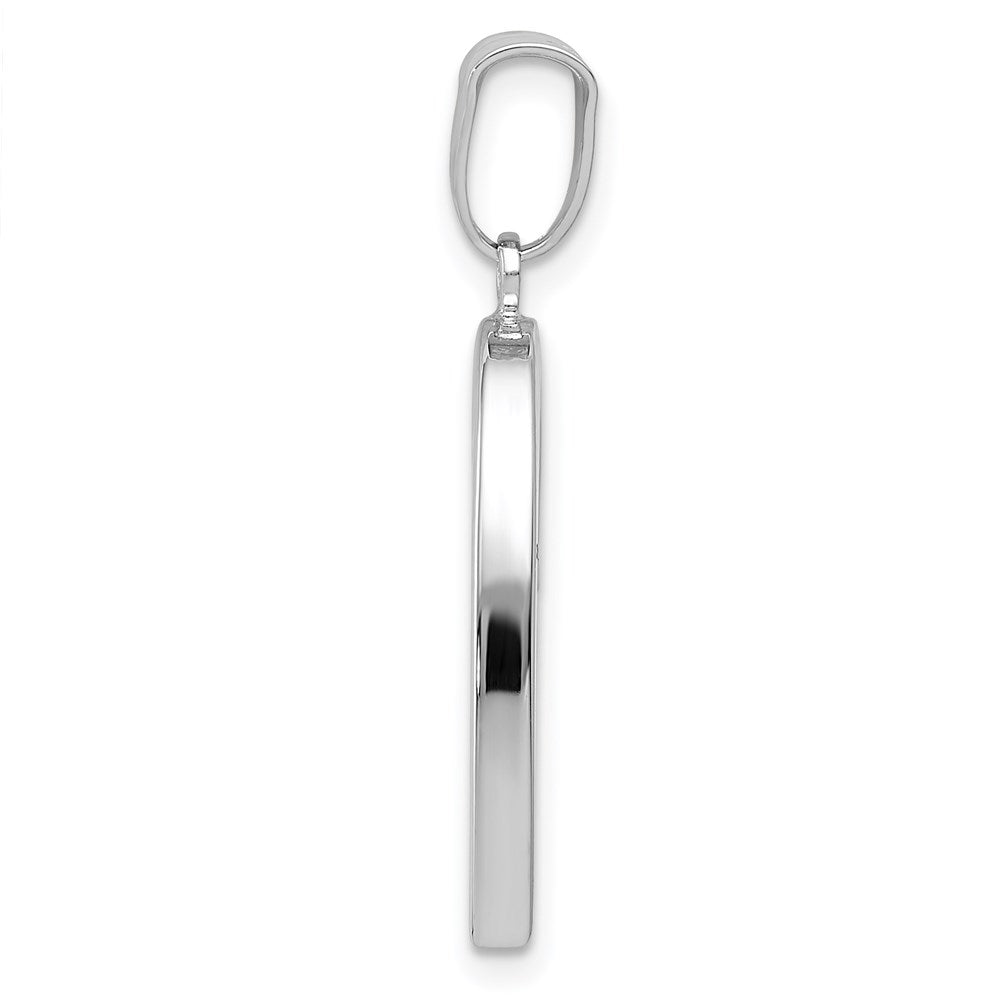 Alternate view of the 14k White Gold Hollow Heart Pendant, 17mm by The Black Bow Jewelry Co.