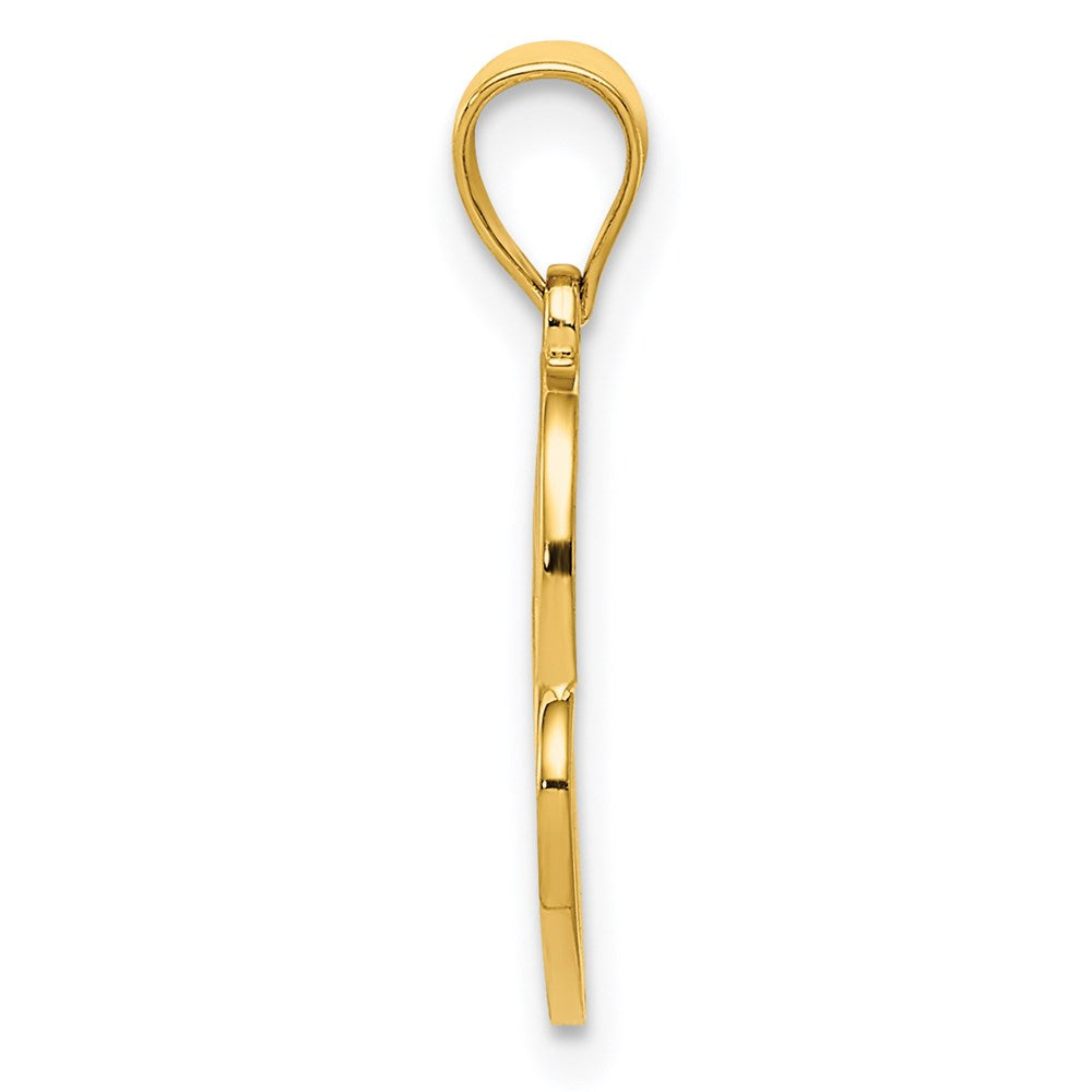 Alternate view of the 14k Yellow Gold Double Heart Pendant, 15mm by The Black Bow Jewelry Co.