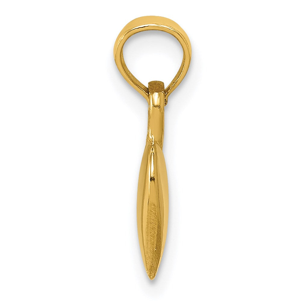 Alternate view of the 14k Yellow Gold Hollow Polished Mini Heart Pendant, 8mm by The Black Bow Jewelry Co.