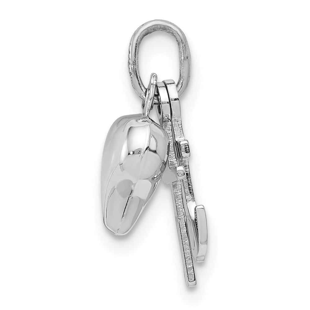 Alternate view of the 14k White Gold Faith, Hope and Charity Triple Charm or Pendant, 8mm by The Black Bow Jewelry Co.