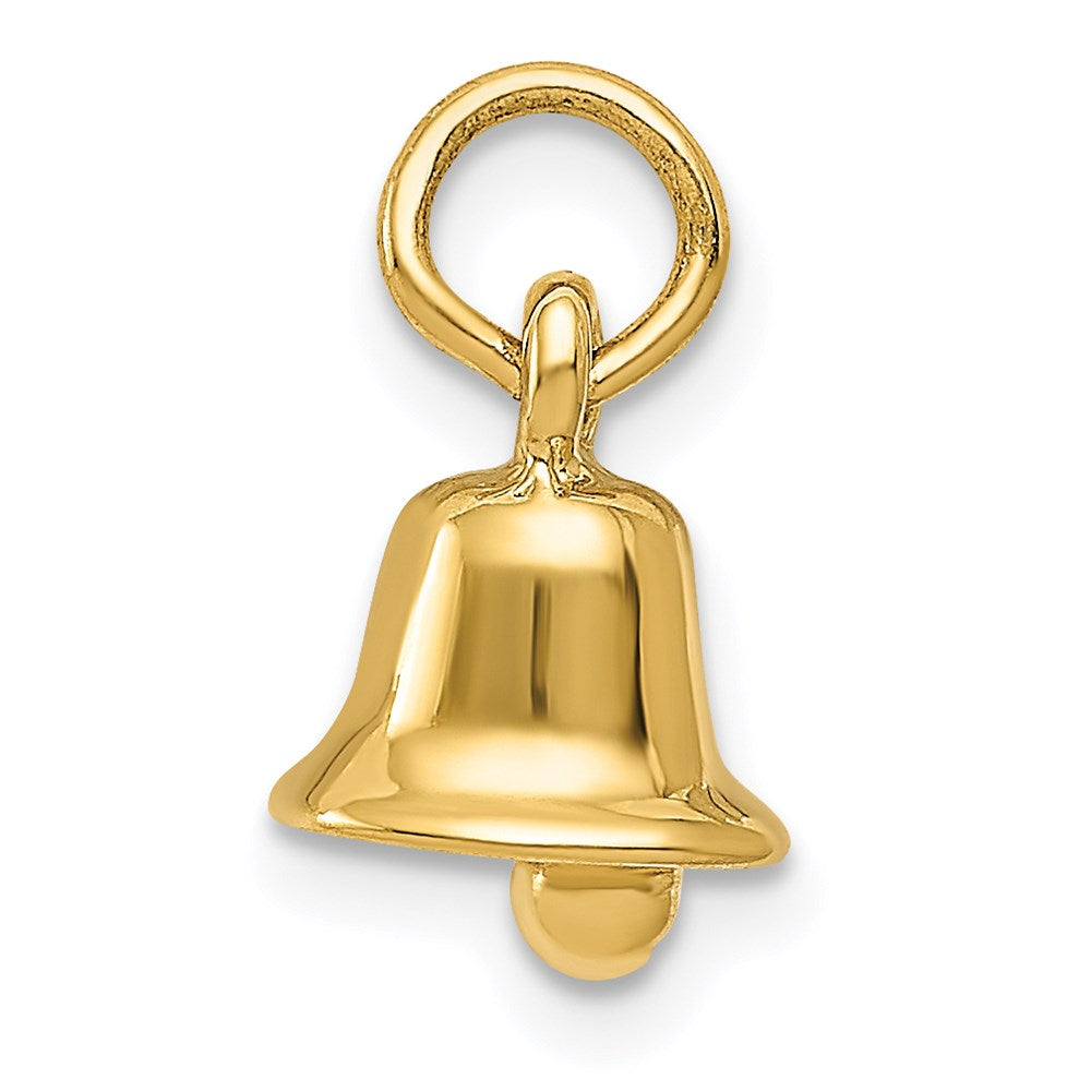 Alternate view of the 14k Yellow Gold Wedding Bell Charm or Pendant, 8mm by The Black Bow Jewelry Co.