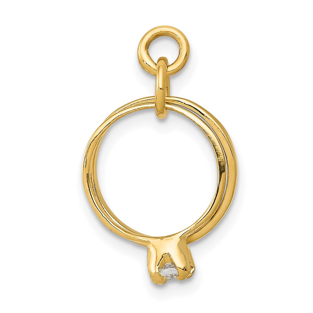 Alternate view of the 14k Yellow Gold & CZ Wedding Rings Charm or Pendant, 11mm by The Black Bow Jewelry Co.