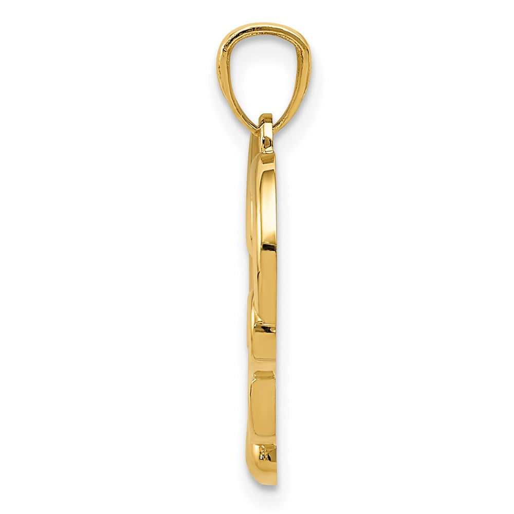 Alternate view of the 14k Yellow Gold Small Infinity Heart Pendant, 19mm by The Black Bow Jewelry Co.