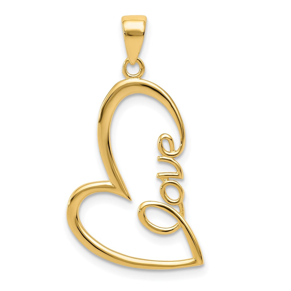 14k Yellow Gold Love Heart Pendant, 15mm, Item P25878 by The Black Bow Jewelry Co.