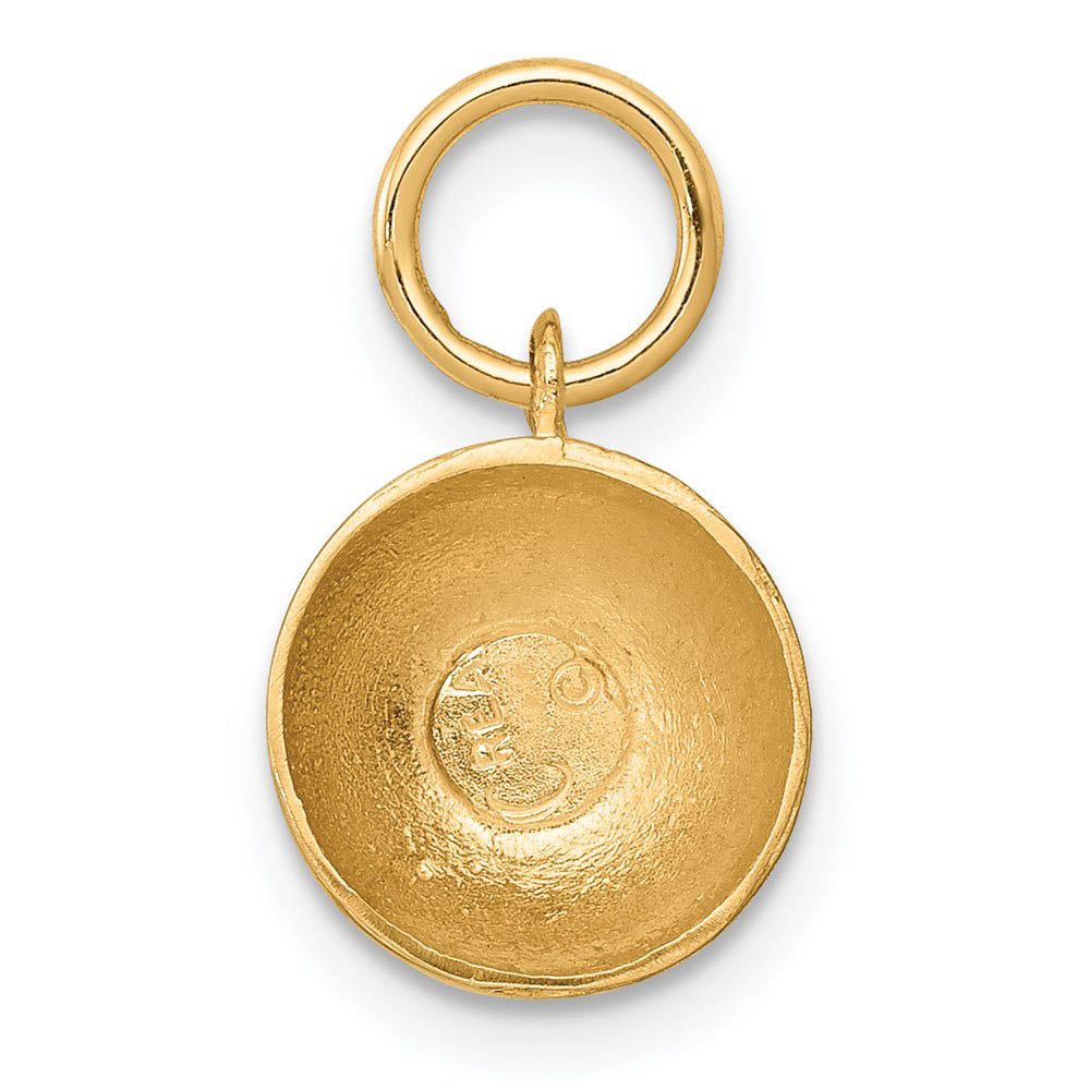 Alternate view of the 14k Yellow Gold Champagne Glass Charm or Pendant, 14mm by The Black Bow Jewelry Co.