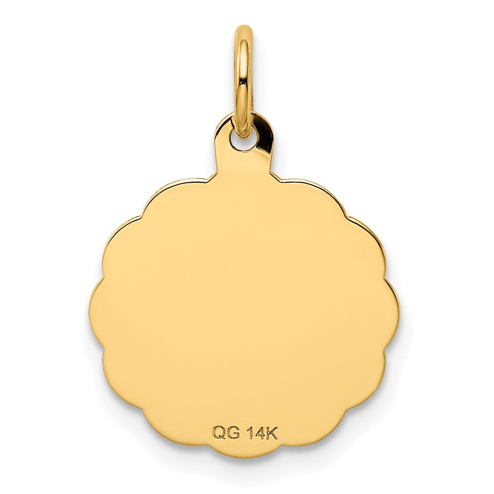 Alternate view of the 14k Yellow Gold YOU ARE ALWAYS IN MY HEART Charm or Pendant, 16mm by The Black Bow Jewelry Co.