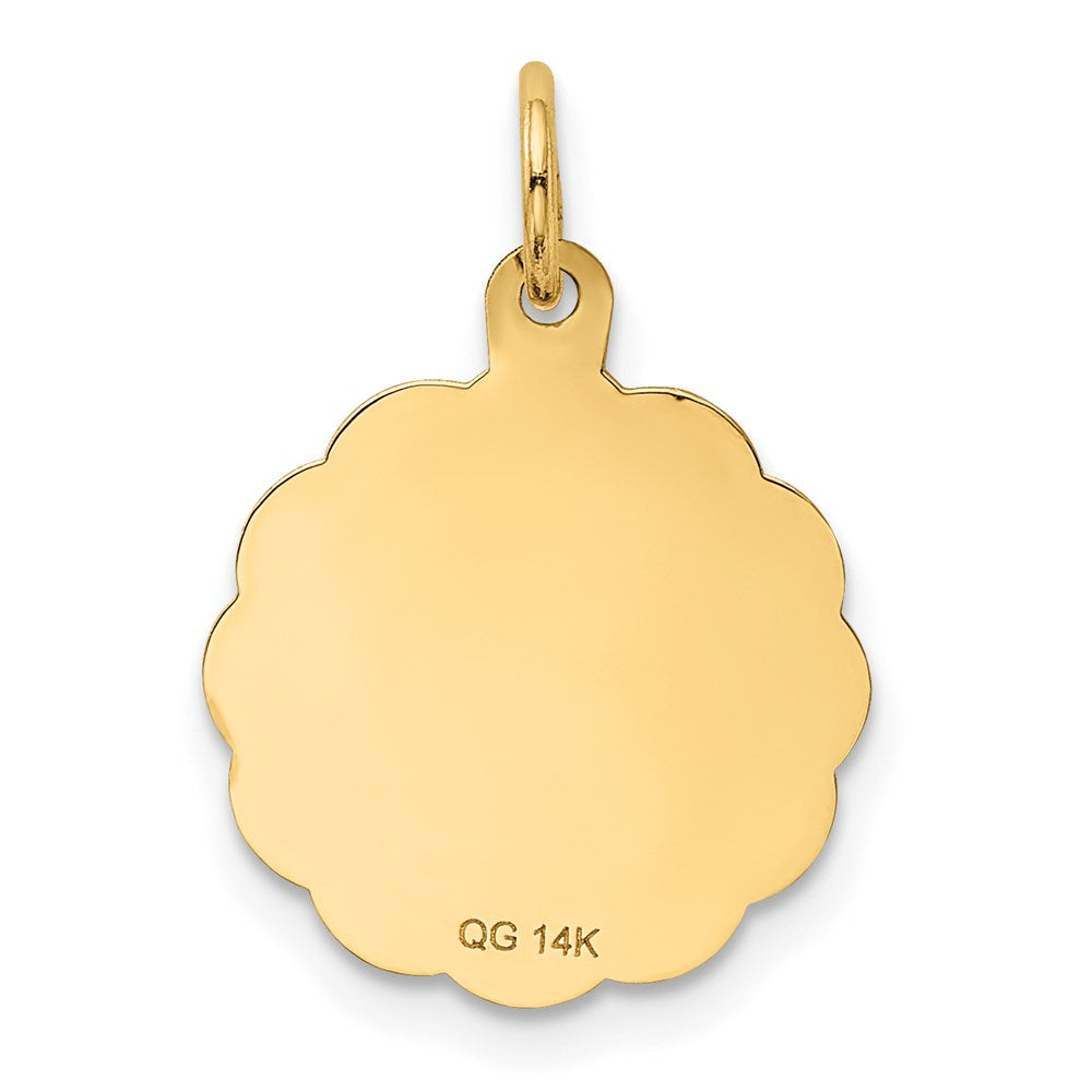 Alternate view of the 14k Yellow Gold I Love You More Charm or Pendant, 16mm by The Black Bow Jewelry Co.
