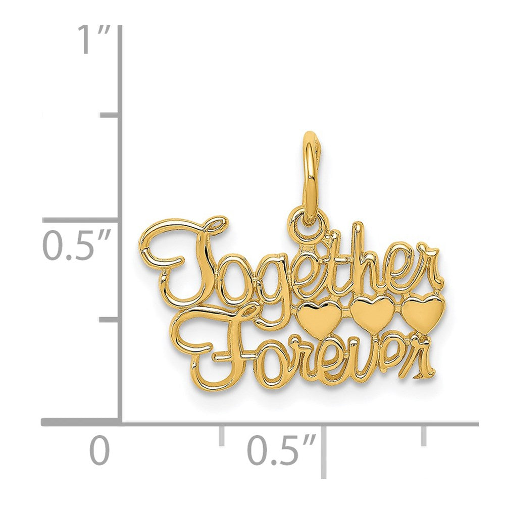 Alternate view of the 14k Yellow Gold Together Forever Charm or Pendant, 18mm by The Black Bow Jewelry Co.