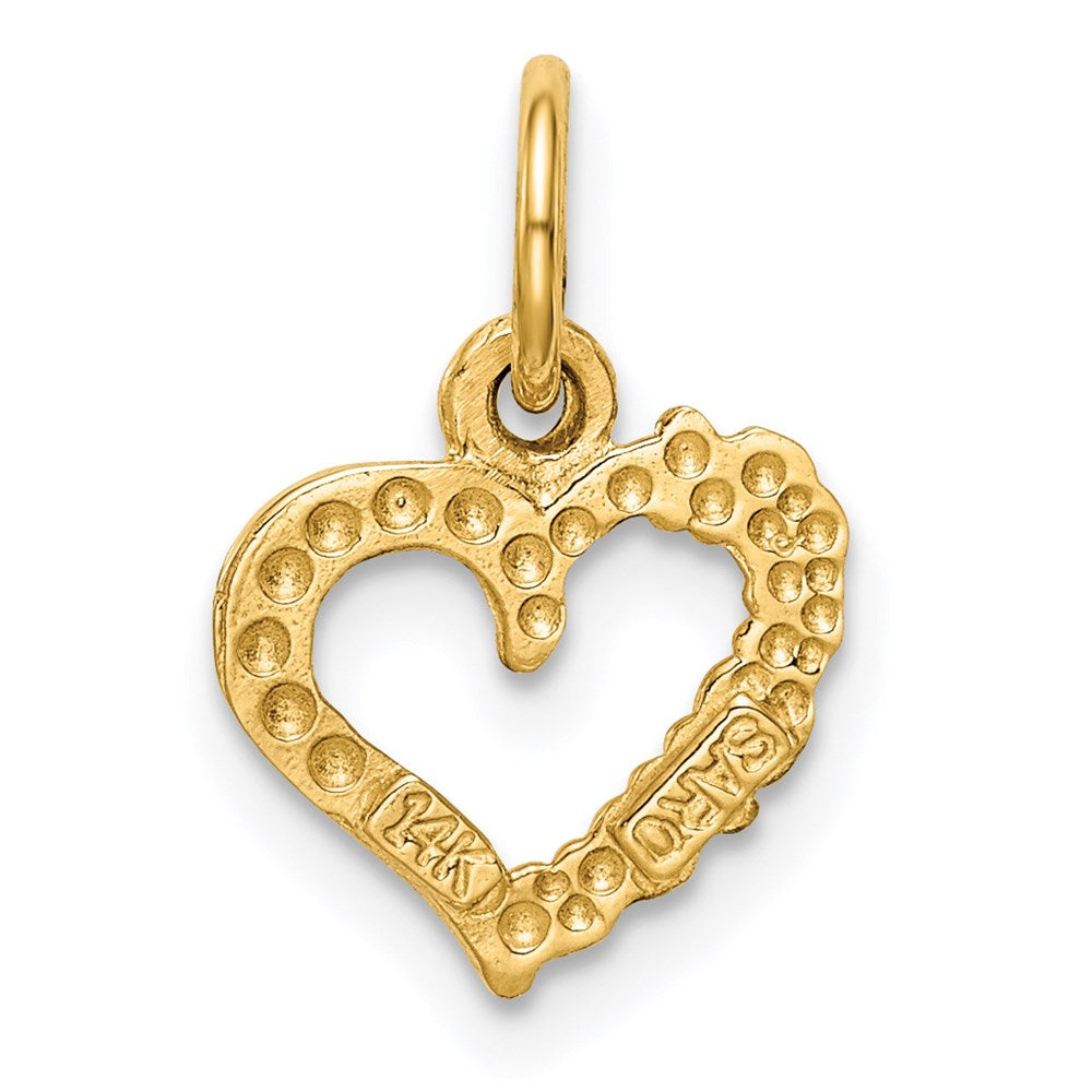 Alternate view of the 14k Yellow Gold I Love You Heart Charm or Pendant, 10mm by The Black Bow Jewelry Co.