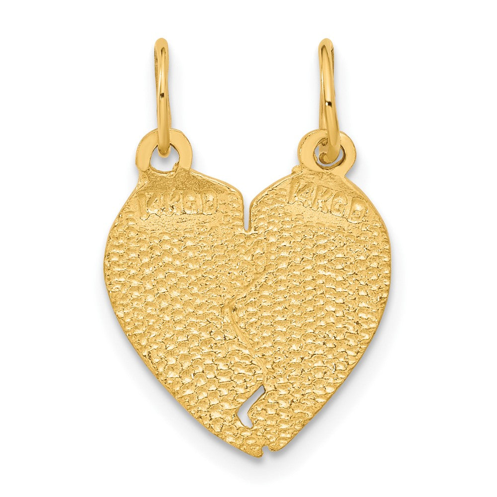 Alternate view of the 14k Yellow Gold My Love Heart Set of 2 Charm or Pendants, 16mm by The Black Bow Jewelry Co.