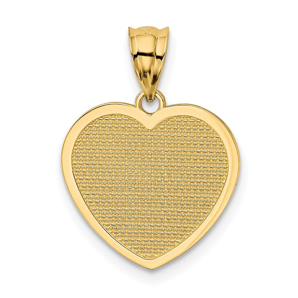 Alternate view of the 14k Yellow Gold TeAmo Heart Pendant, 16mm by The Black Bow Jewelry Co.