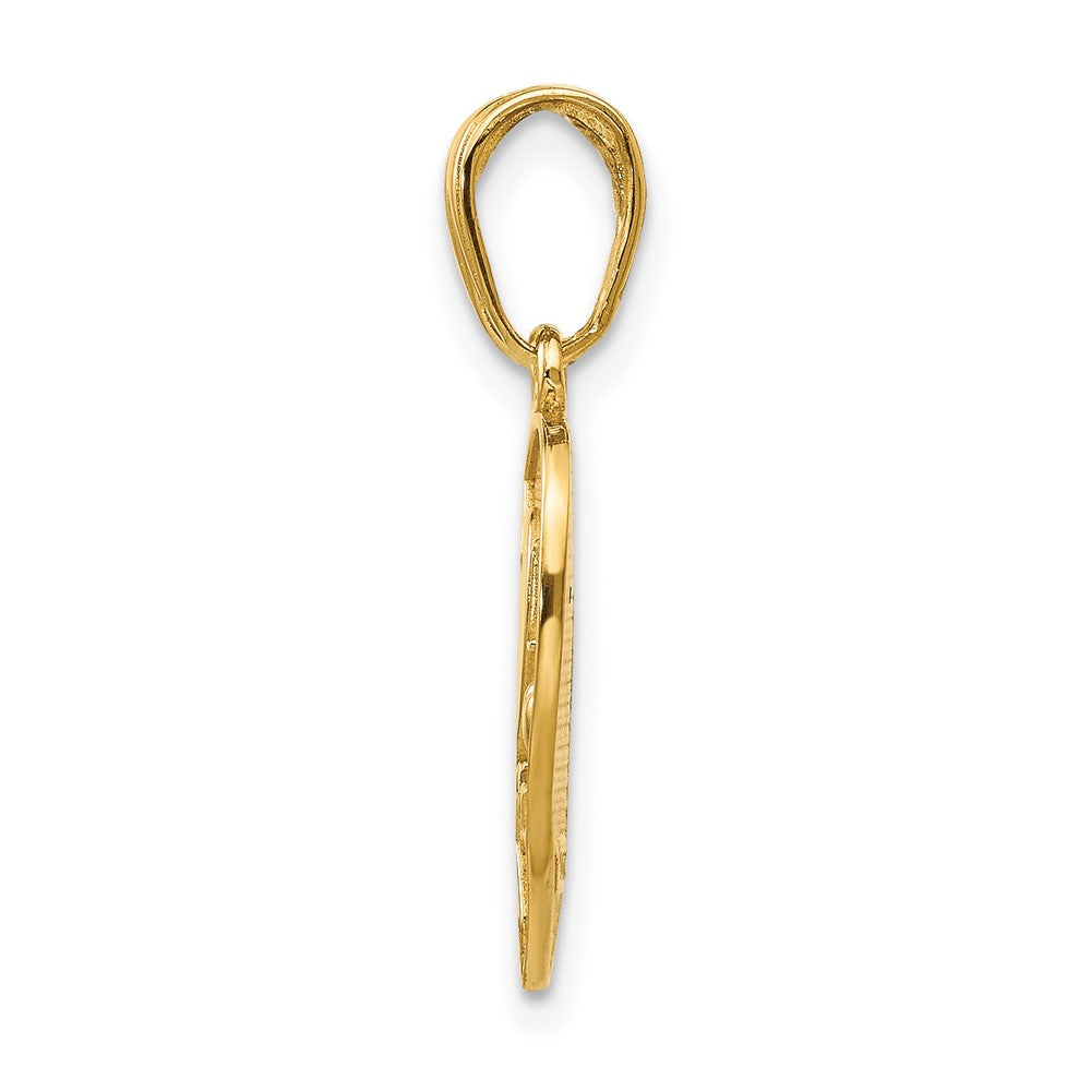 Alternate view of the 14k Yellow Gold I Love You Heart Set of 2 Charm or Pendants, 17mm by The Black Bow Jewelry Co.