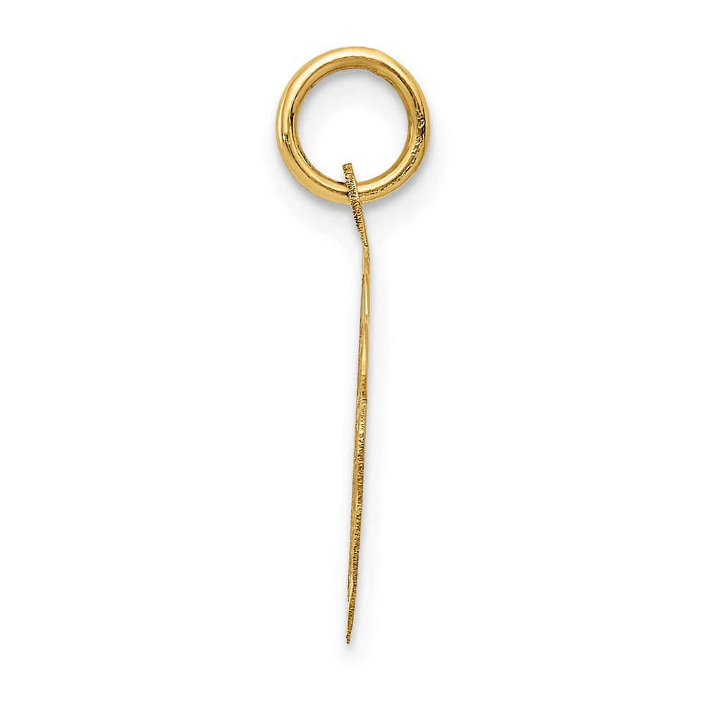 Alternate view of the 14k Yellow Gold A Date To Remember Disc Charm or Pendant, 15mm by The Black Bow Jewelry Co.