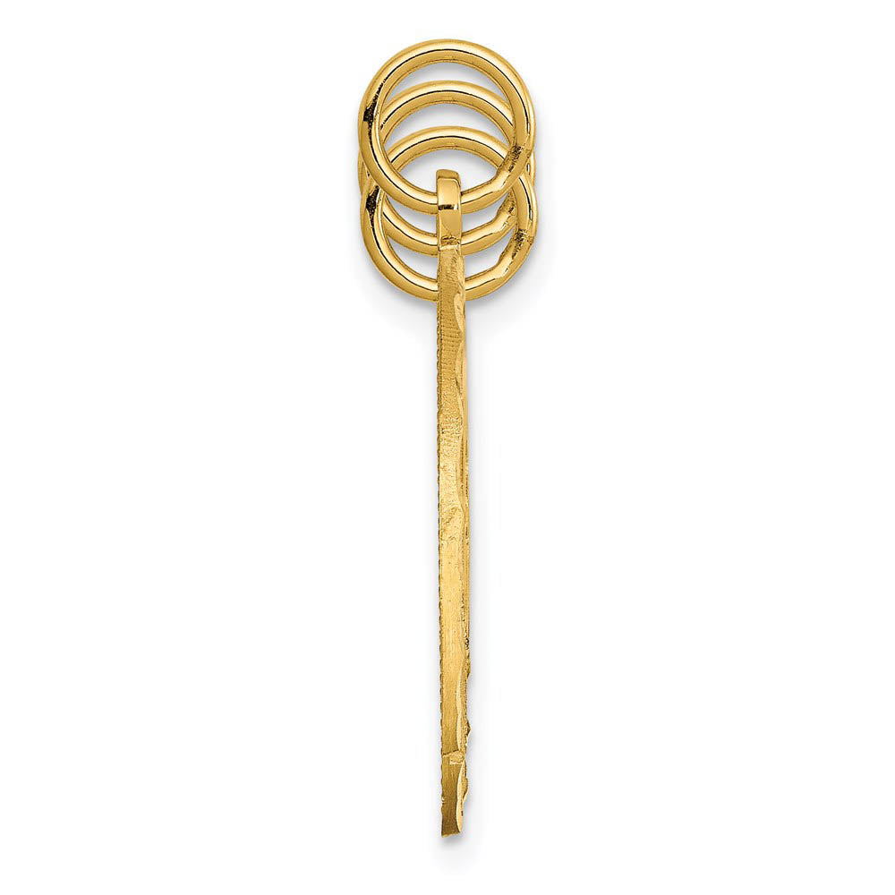 Alternate view of the 14k Yellow Gold Best Friends Heart Set of 3 Charm or Pendants, 21mm by The Black Bow Jewelry Co.