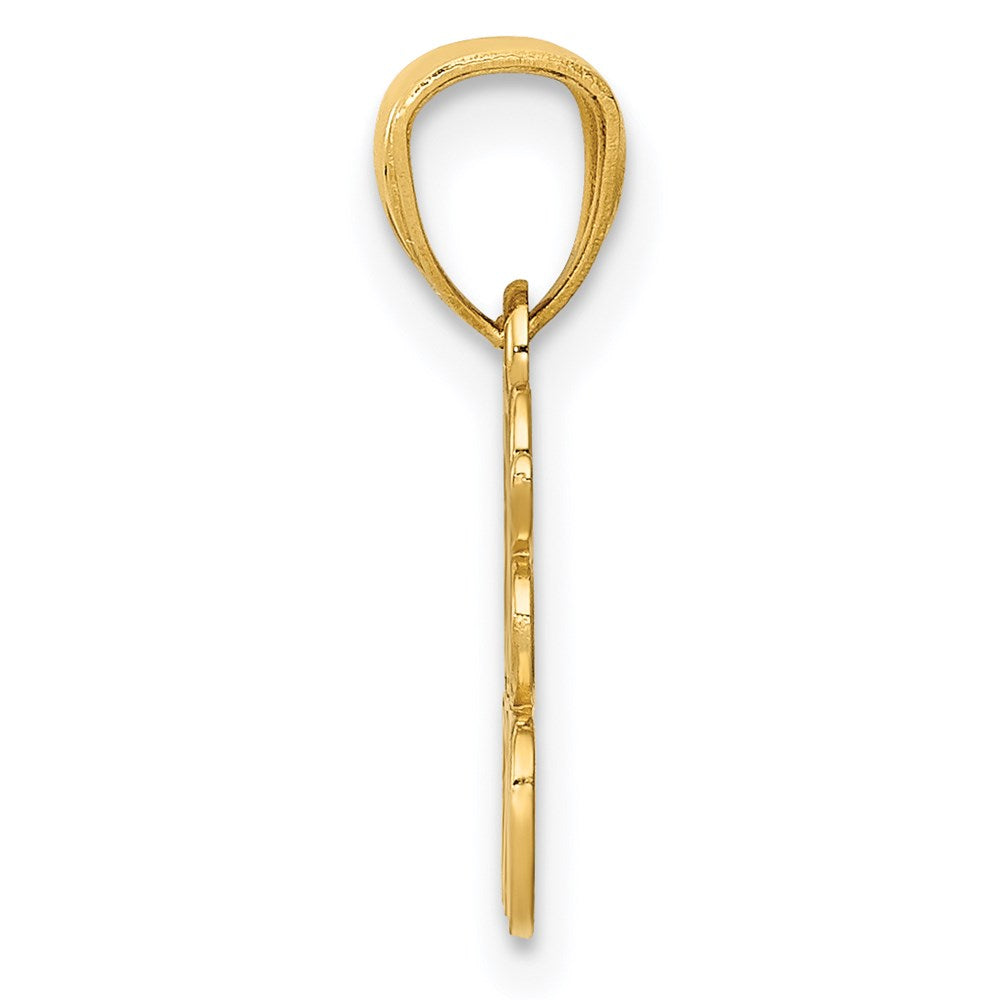 Alternate view of the 14k Yellow Gold Best Friend Fancy Pendant, 19mm by The Black Bow Jewelry Co.