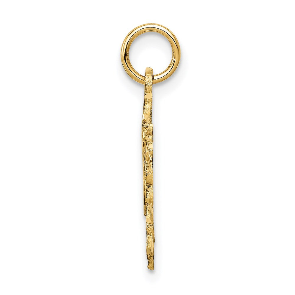 Alternate view of the 14k Yellow Gold 16 Inside Heart Charm or Pendant, 15mm by The Black Bow Jewelry Co.