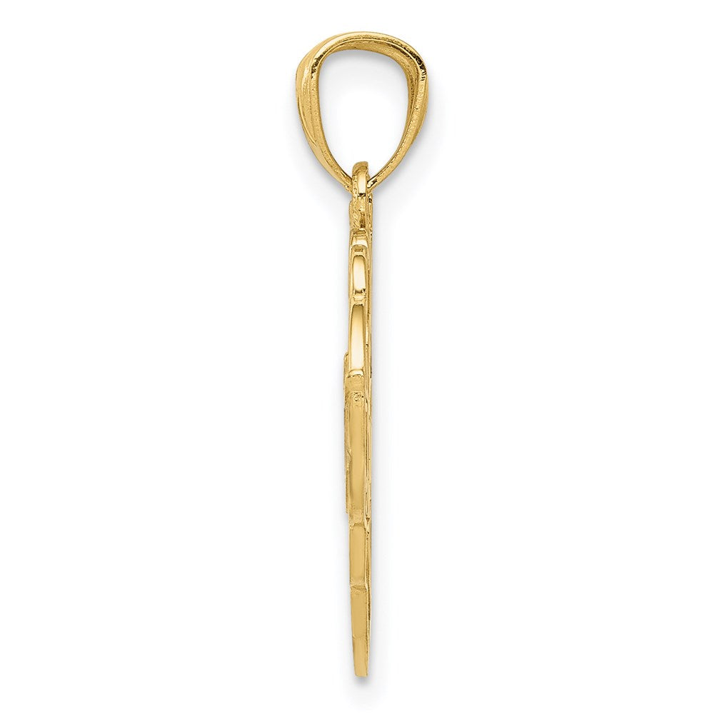 Alternate view of the 14k Yellow Gold and Rhodium Sweet 16 Butterfly Heart Pendant, 18mm by The Black Bow Jewelry Co.