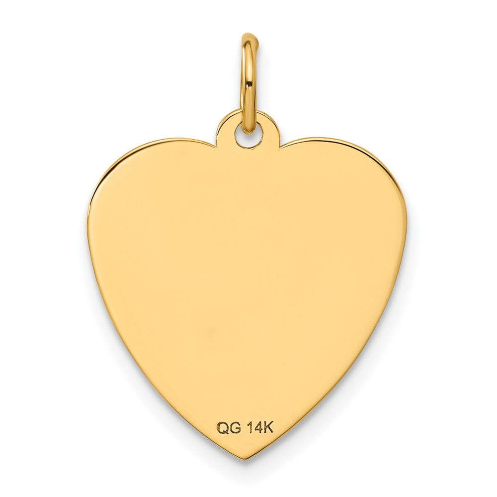 Alternate view of the 14k Yellow Gold Happy Birthday Heart Disc Charm or Pendant, 18mm by The Black Bow Jewelry Co.