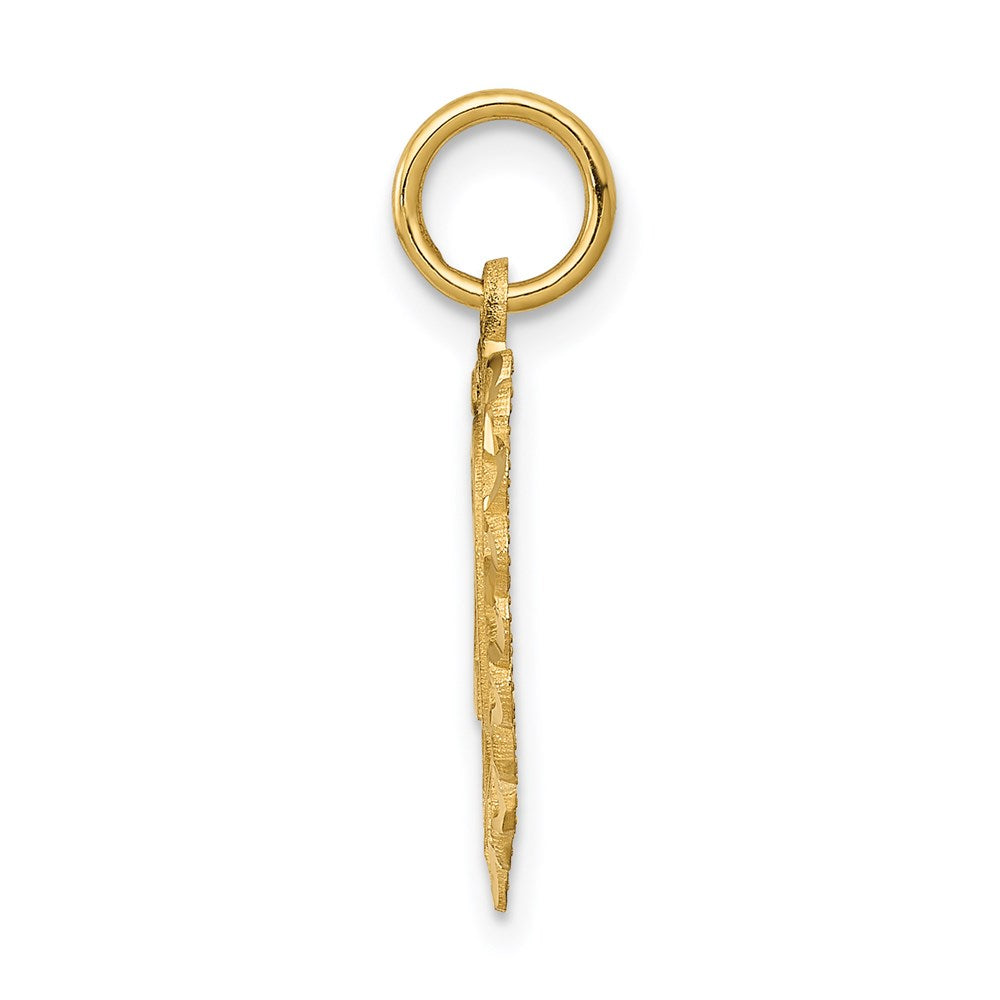 Alternate view of the 14k Yellow Gold 20 inside Heart Charm or Pendant, 15mm by The Black Bow Jewelry Co.