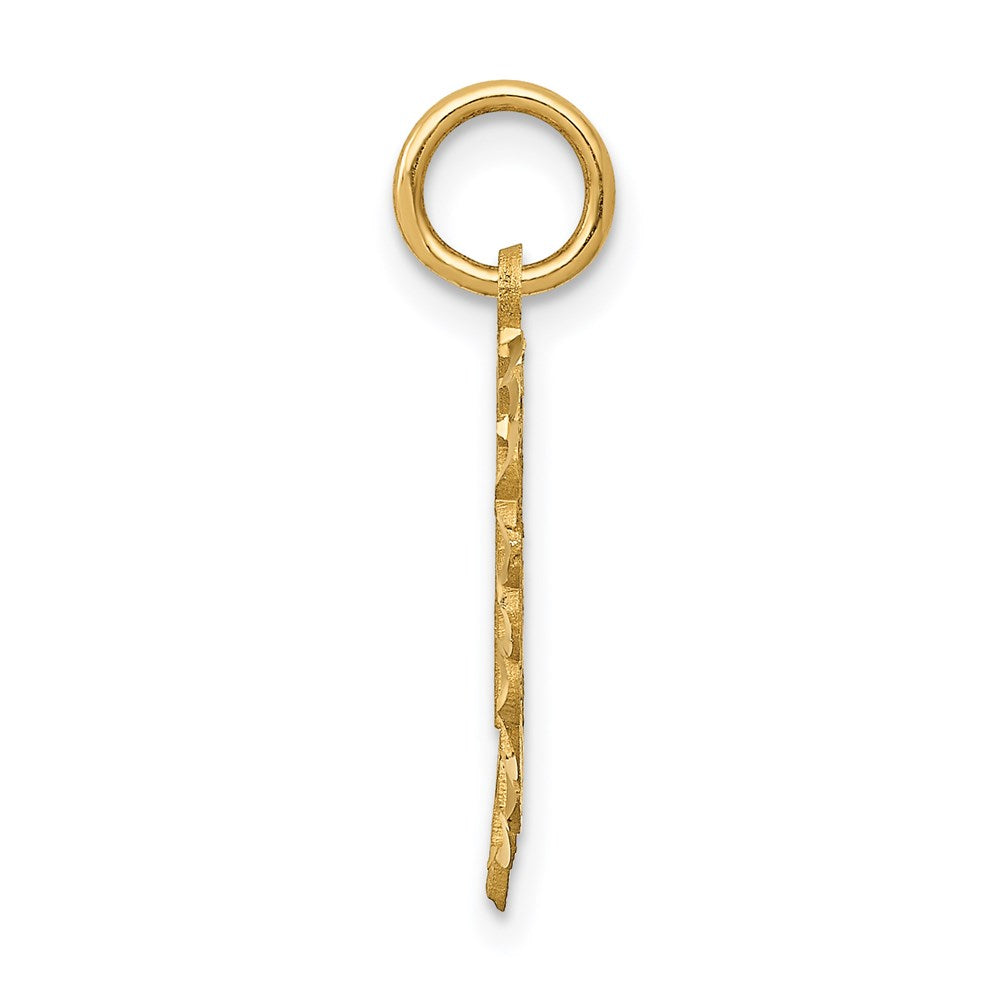 Alternate view of the 14k Yellow Gold Number 21 Heart Charm or Pendant, 15mm by The Black Bow Jewelry Co.