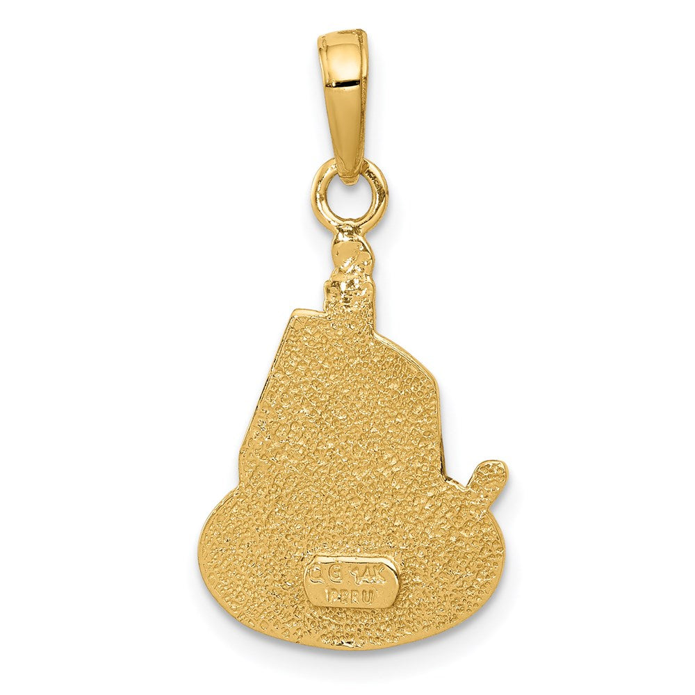 Alternate view of the 14k Yellow Gold Slice Of Cake with Candle Happy Birthday Pendant, 14mm by The Black Bow Jewelry Co.