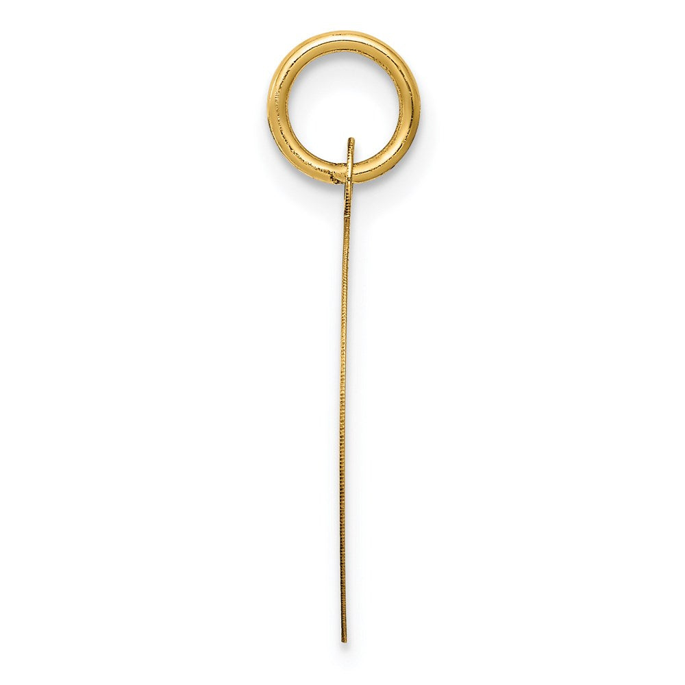 Alternate view of the 14k Yellow Gold Happy Birthday w Banner Circle Charm or Pendant, 16mm by The Black Bow Jewelry Co.