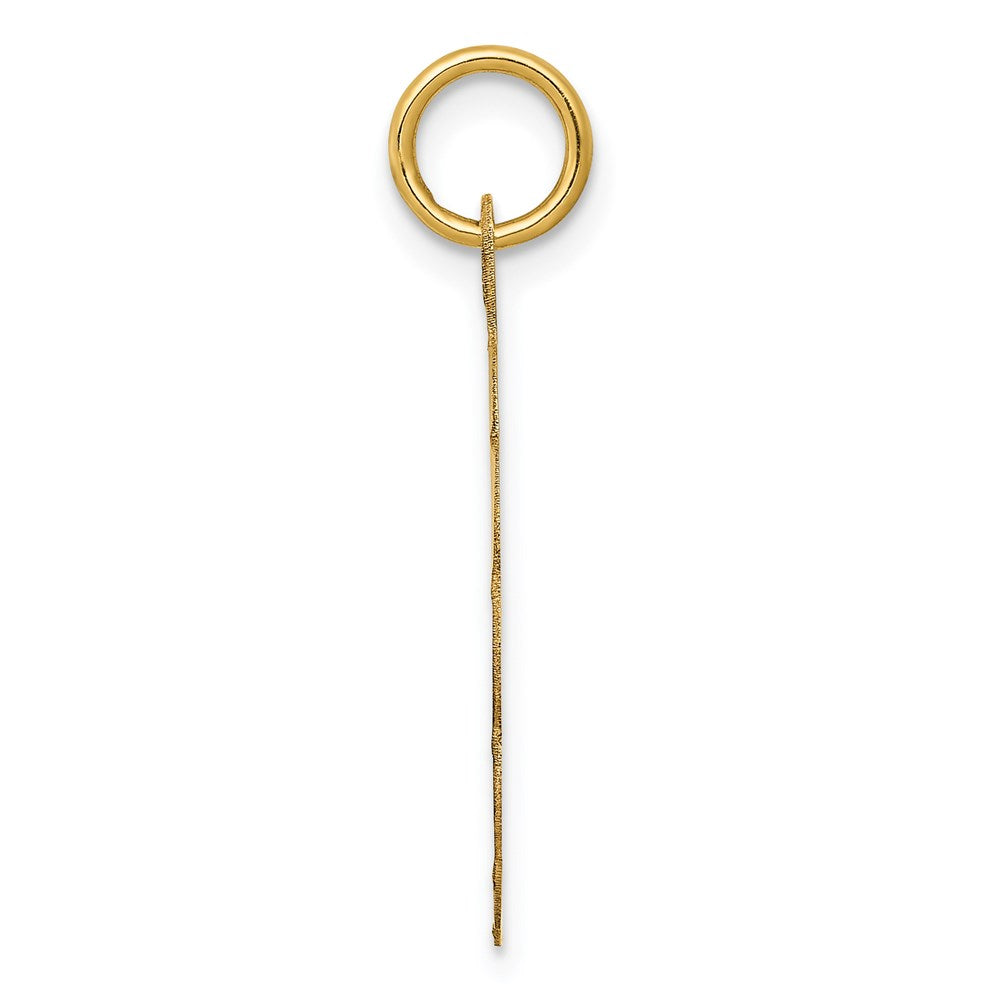 Alternate view of the 14k Yellow Gold Etched Happy Birthday Charm or Pendant, 20mm by The Black Bow Jewelry Co.