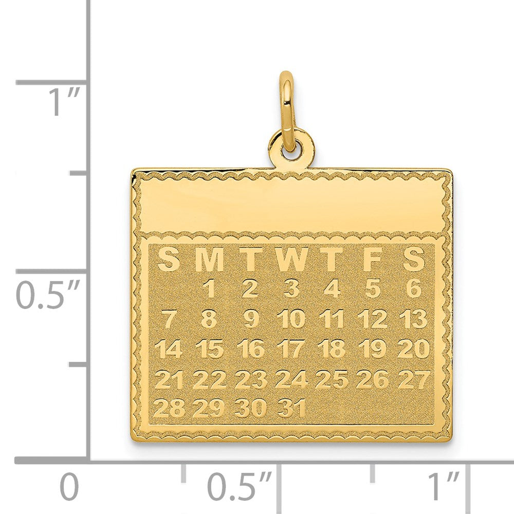 Alternate view of the 14k Yellow Gold Monday Start Perpetual Calendar Charm or Pendant, 22mm by The Black Bow Jewelry Co.