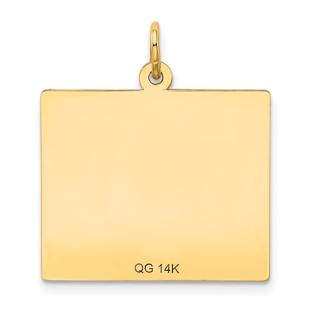 Alternate view of the 14k Yellow Gold Wednesday Start Perpetual Calendar Charm Pendant, 22mm by The Black Bow Jewelry Co.