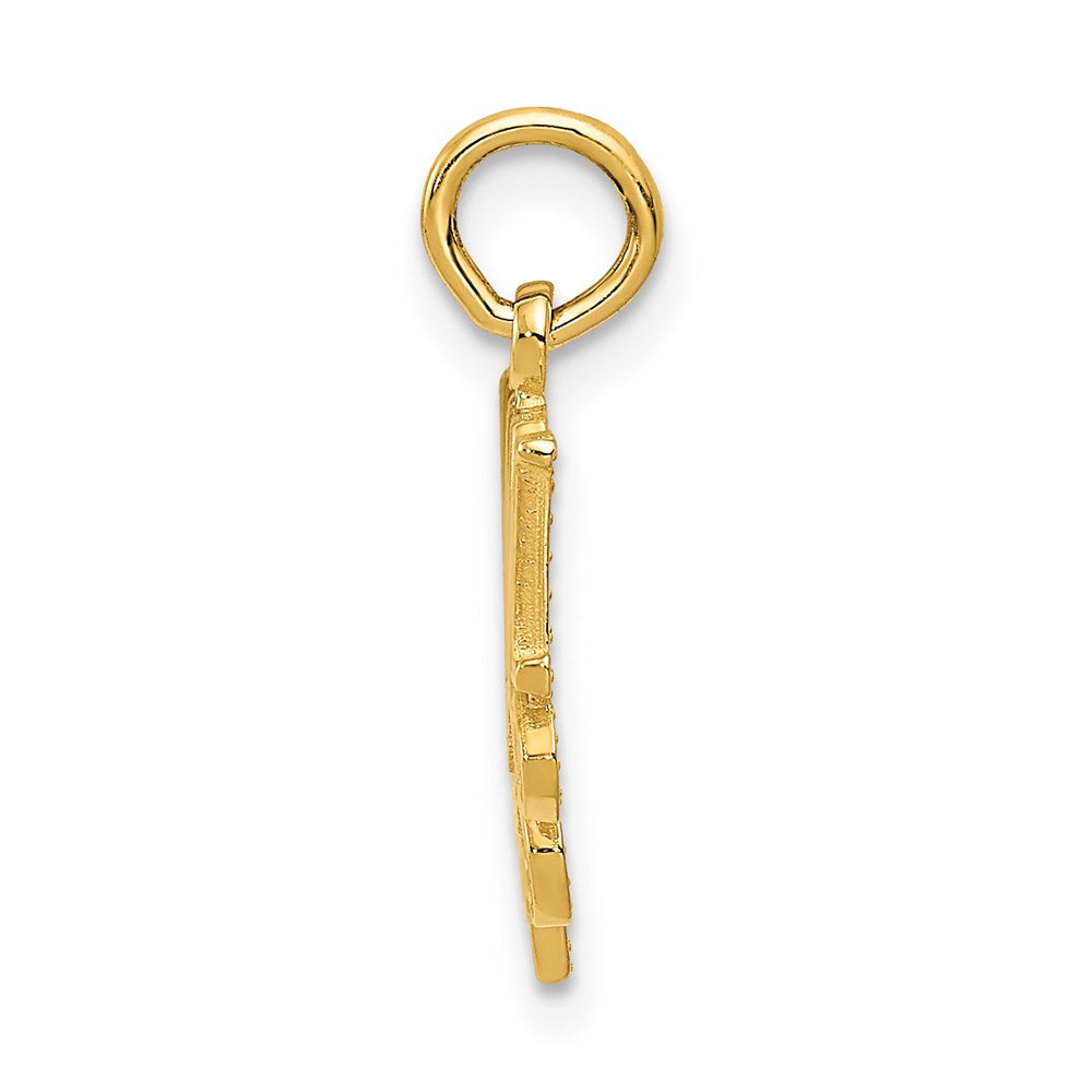 Alternate view of the 14k Yellow Gold Mom Charm or Pendant, 18mm by The Black Bow Jewelry Co.