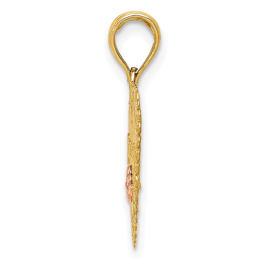 Alternate view of the 14k Two Tone Gold Grandma Heart Frame Pendant, 18mm by The Black Bow Jewelry Co.