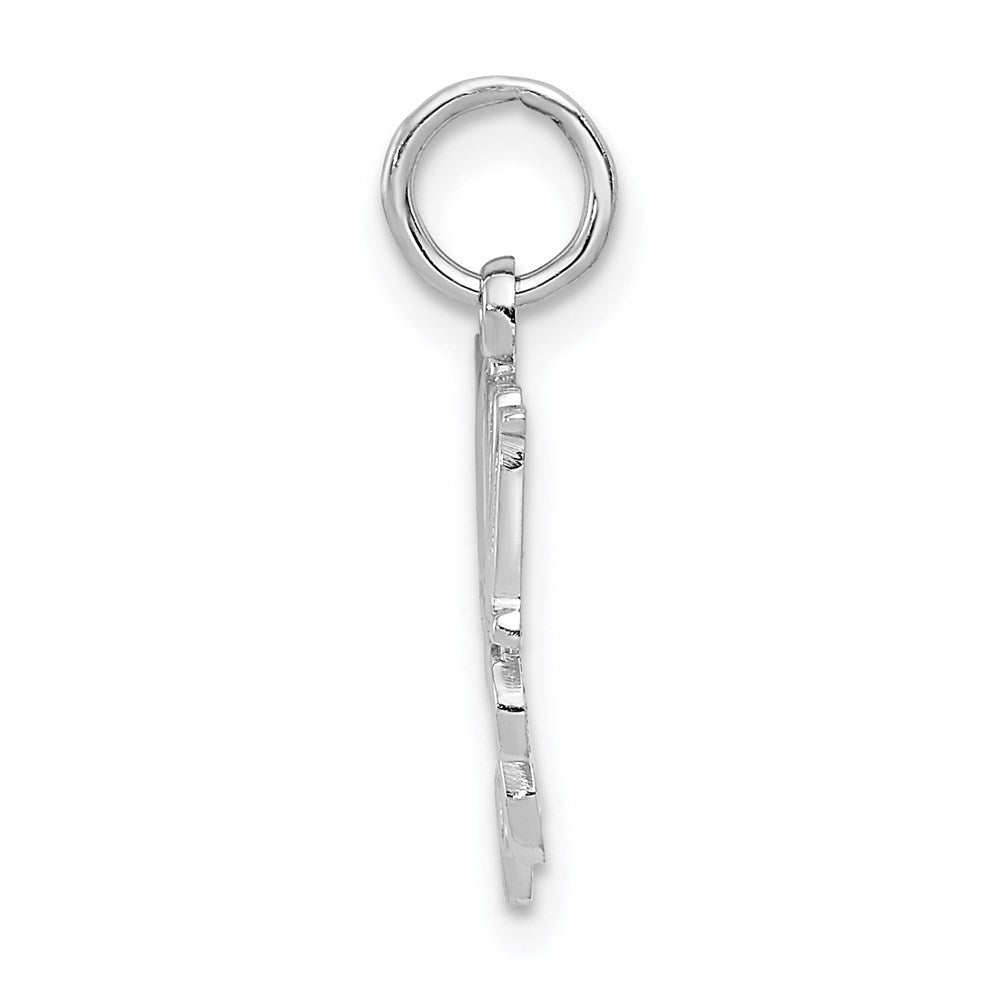 Alternate view of the 14k White Gold Mom with Scroll Design Charm or Pendant, 18mm by The Black Bow Jewelry Co.