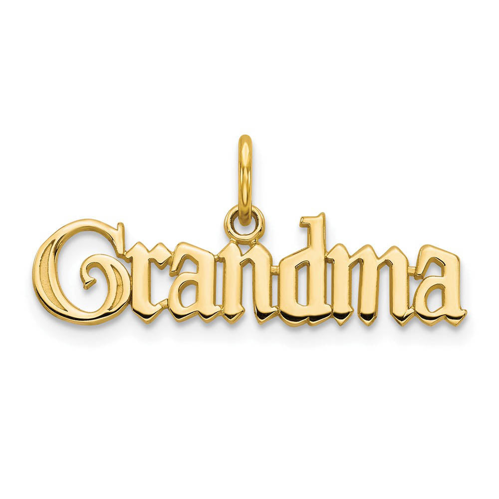 14k Yellow Gold Grandma Charm or Pendant, 26mm, Item P26135 by The Black Bow Jewelry Co.