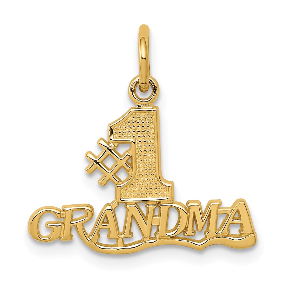 14k Yellow Gold #1 Grandma Charm or Pendant, 18mm, Item P26136 by The Black Bow Jewelry Co.