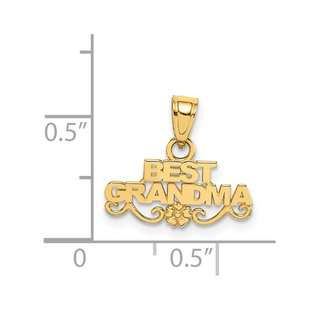Alternate view of the 14k Yellow Gold Best Grandma Script Pendant, 16mm by The Black Bow Jewelry Co.