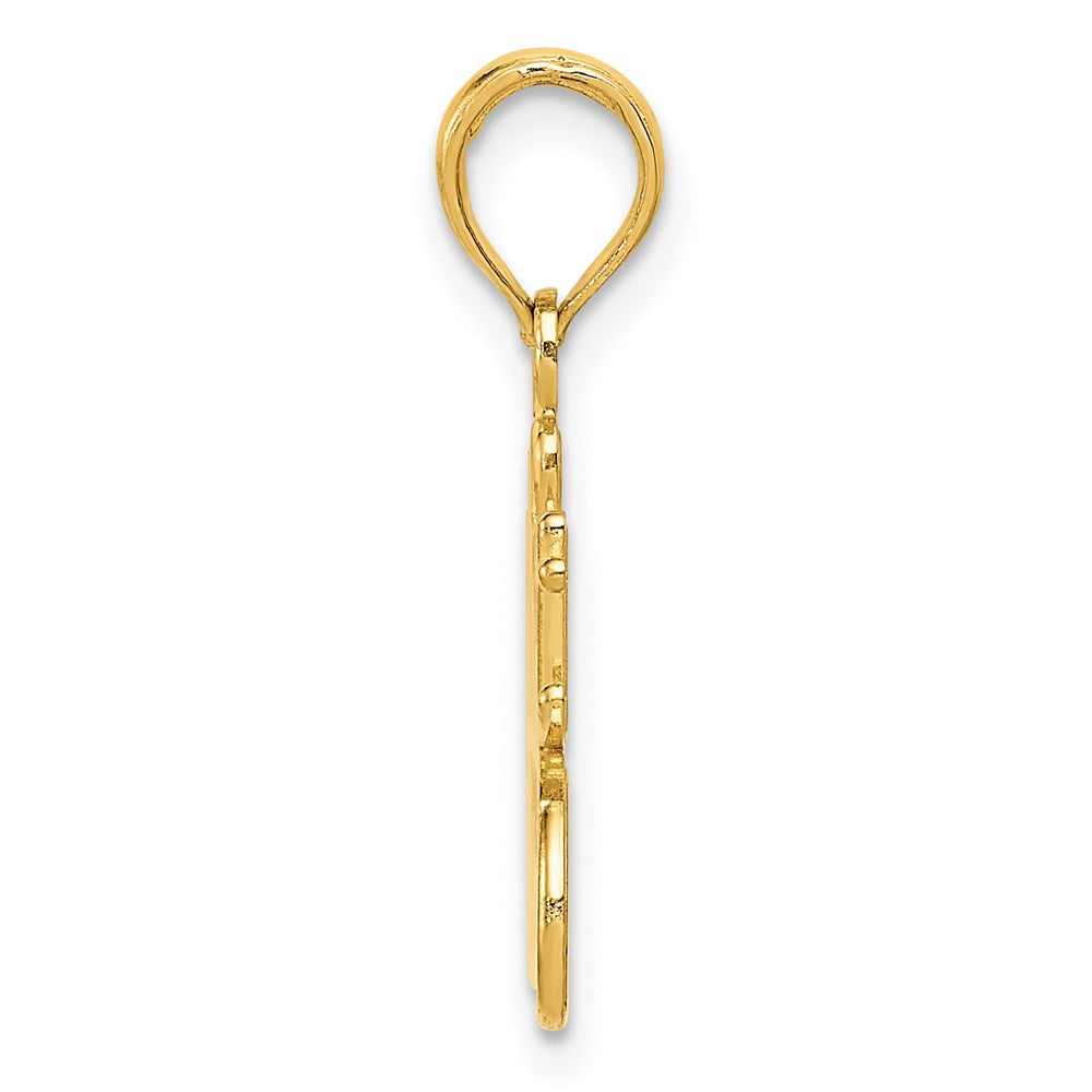 Alternate view of the 14k Yellow Gold #1 Great Grandmother Pendant, 31mm by The Black Bow Jewelry Co.