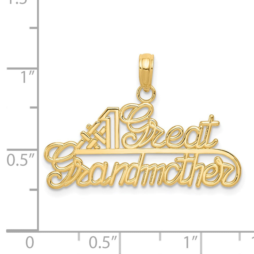 Alternate view of the 14k Yellow Gold #1 Great Grandmother Pendant, 31mm by The Black Bow Jewelry Co.