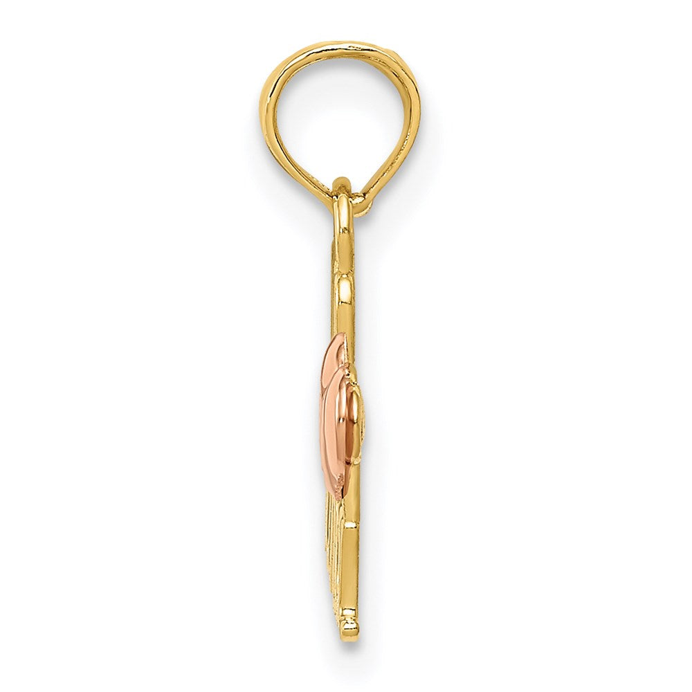 Alternate view of the 14k Two Tone Gold We Love You Nana Pendant, 19mm by The Black Bow Jewelry Co.