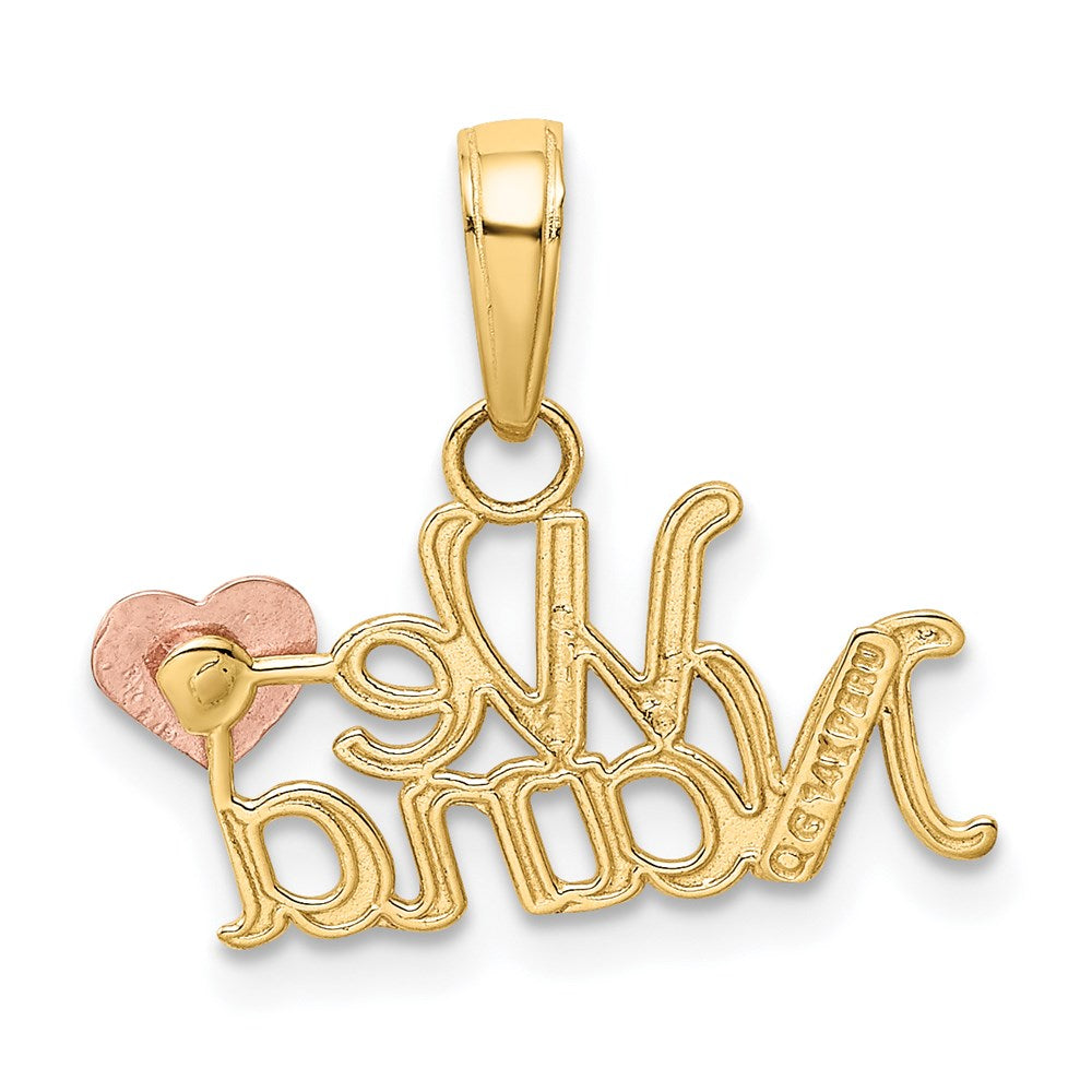 Alternate view of the 14k Two Tone Gold We Love You Nana Pendant, 19mm by The Black Bow Jewelry Co.
