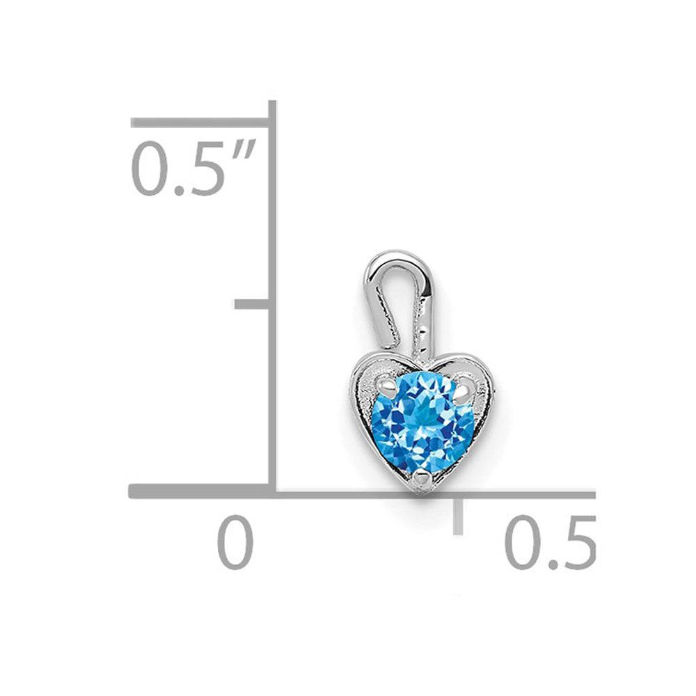 Alternate view of the Dec Synthetic Blue Topaz 14k White Gold Heart Pendant Enhancer, 5mm by The Black Bow Jewelry Co.