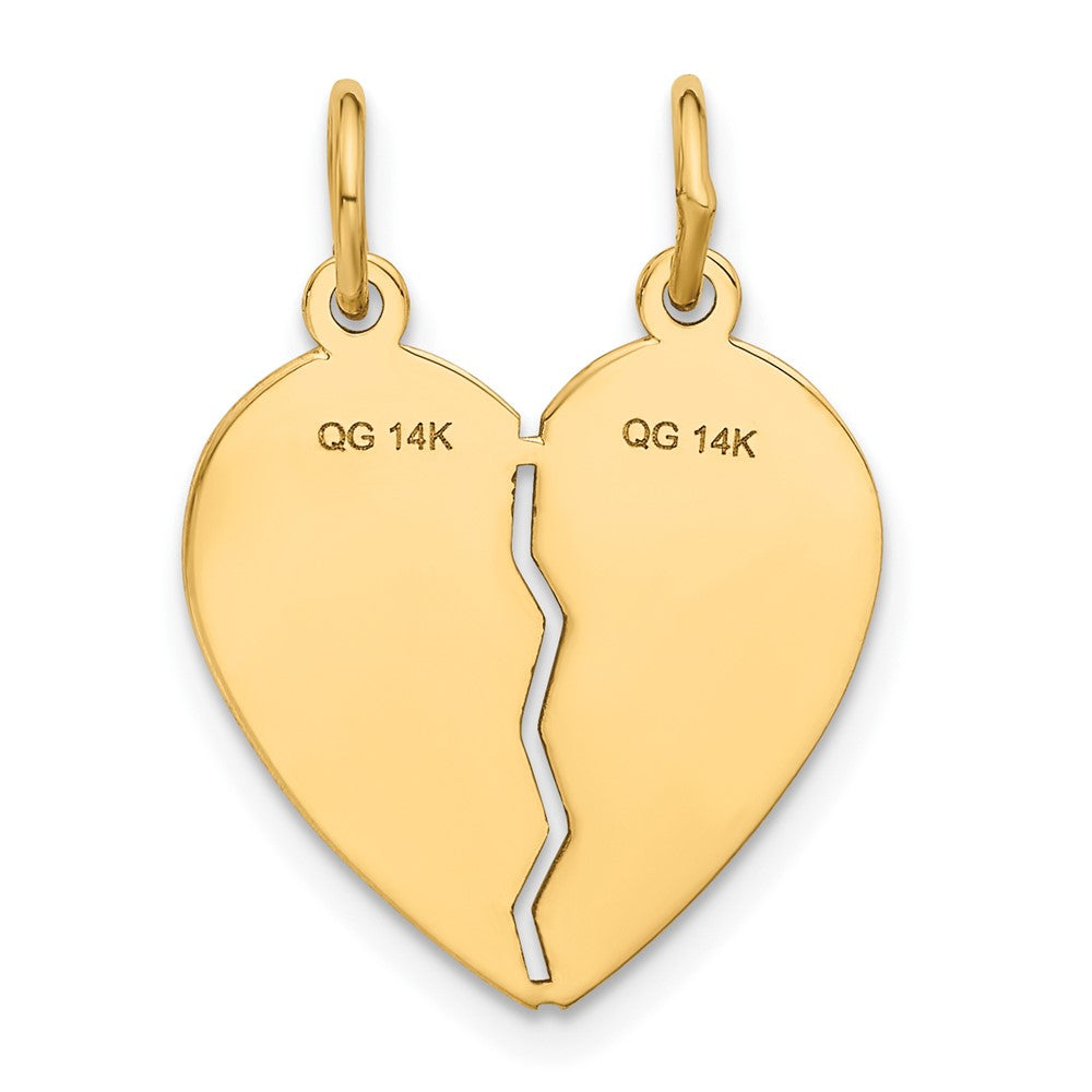 Alternate view of the 14k Yellow Gold Best Sister Set of 2 Charm or Pendants, 17mm by The Black Bow Jewelry Co.