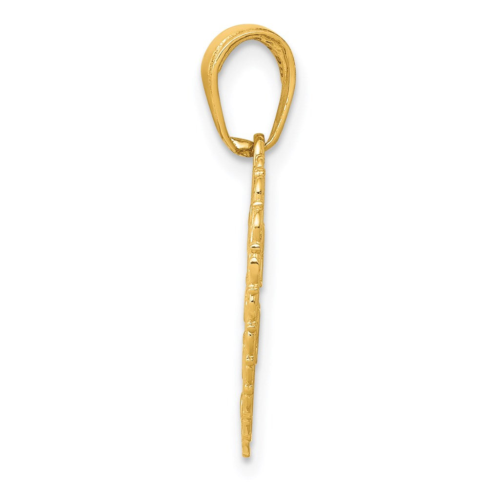 Alternate view of the 14k Yellow Gold For My Sister Heart Pendant, 17mm by The Black Bow Jewelry Co.