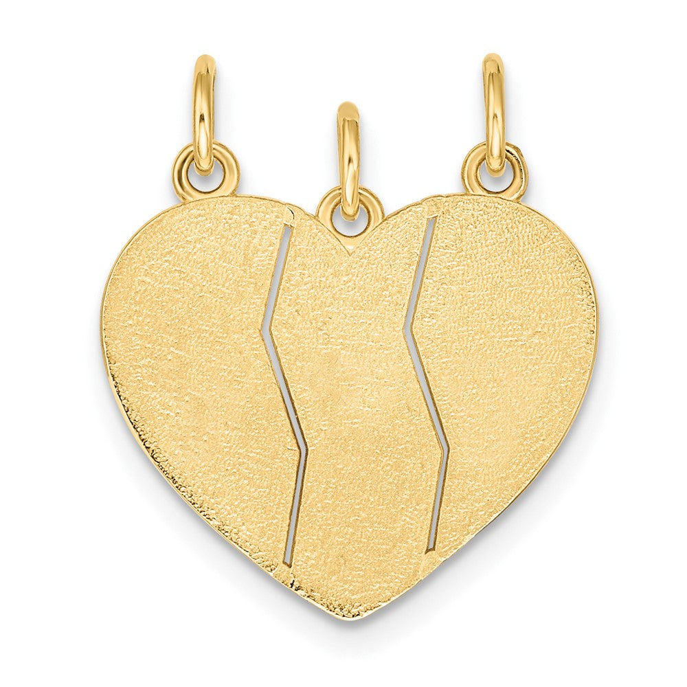 Alternate view of the 14k Yellow Gold Big Sis, Sis, Lil Sis Three Piece Charm Pendants, 18mm by The Black Bow Jewelry Co.
