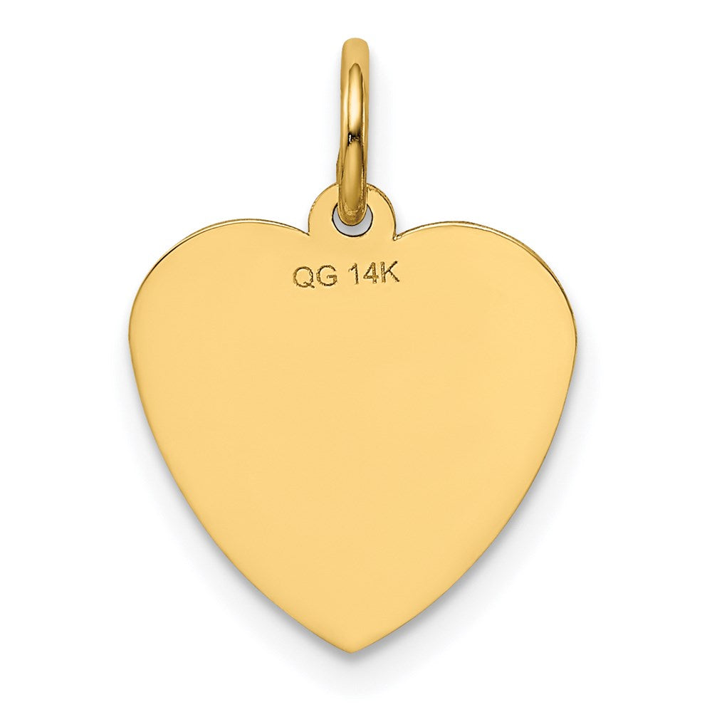 Alternate view of the 14k Yellow Gold Special Sister Heart Charm or Pendant, 13mm by The Black Bow Jewelry Co.