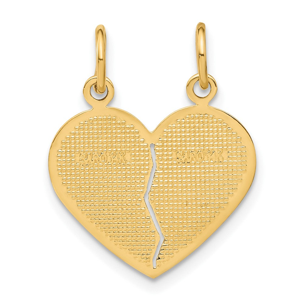 Alternate view of the 14k Yellow Gold Mom and Daughter Heart Set of 2 Charm or Pendants 16mm by The Black Bow Jewelry Co.