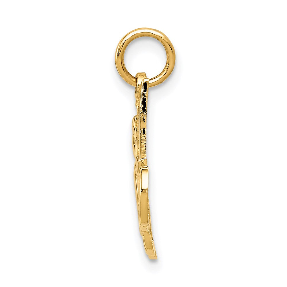 Alternate view of the 14k Yellow Gold #1 Daughter Charm or Pendant, 23mm by The Black Bow Jewelry Co.