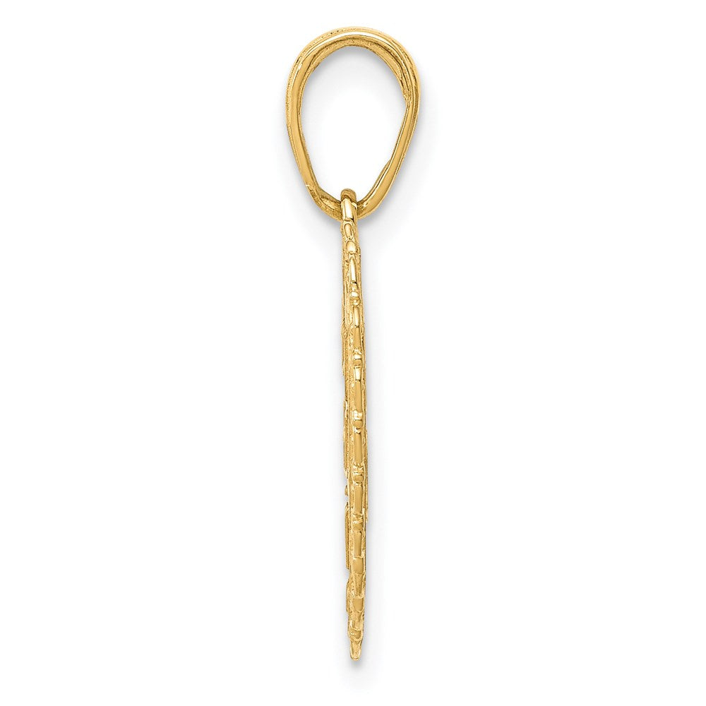 Alternate view of the 14k Yellow Gold For My Daughter Reversible Heart Pendant, 17mm by The Black Bow Jewelry Co.