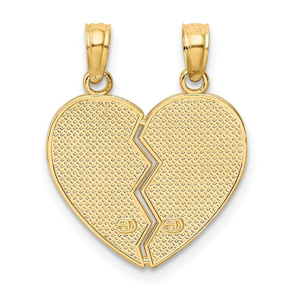 Alternate view of the 14k Yellow Gold & Enamel Mother, Daughter Set of 2 Heart Pendant, 17mm by The Black Bow Jewelry Co.