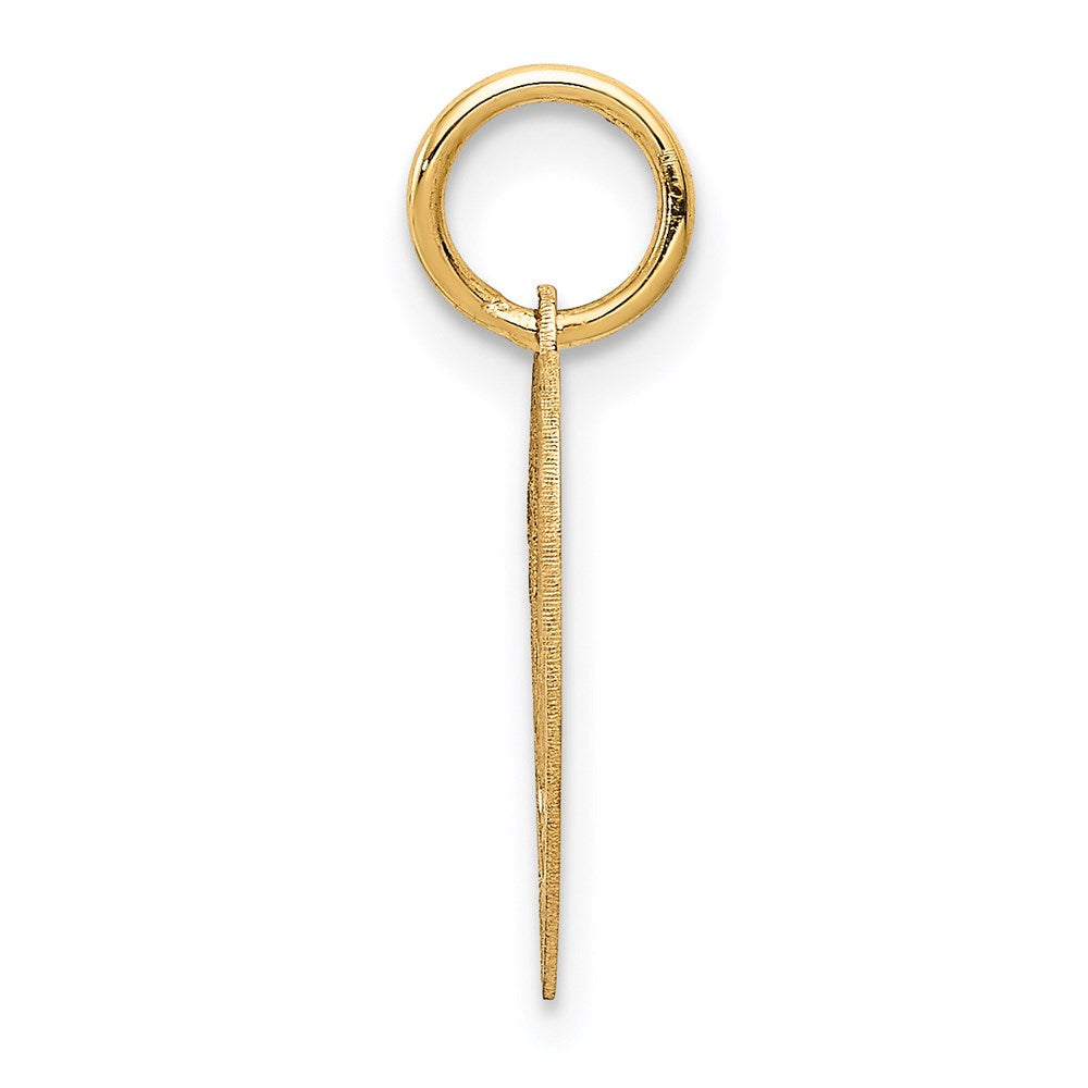 Alternate view of the 14k Yellow Gold Satin #1 Granddaughter Engravable Heart Pendant, 14mm by The Black Bow Jewelry Co.