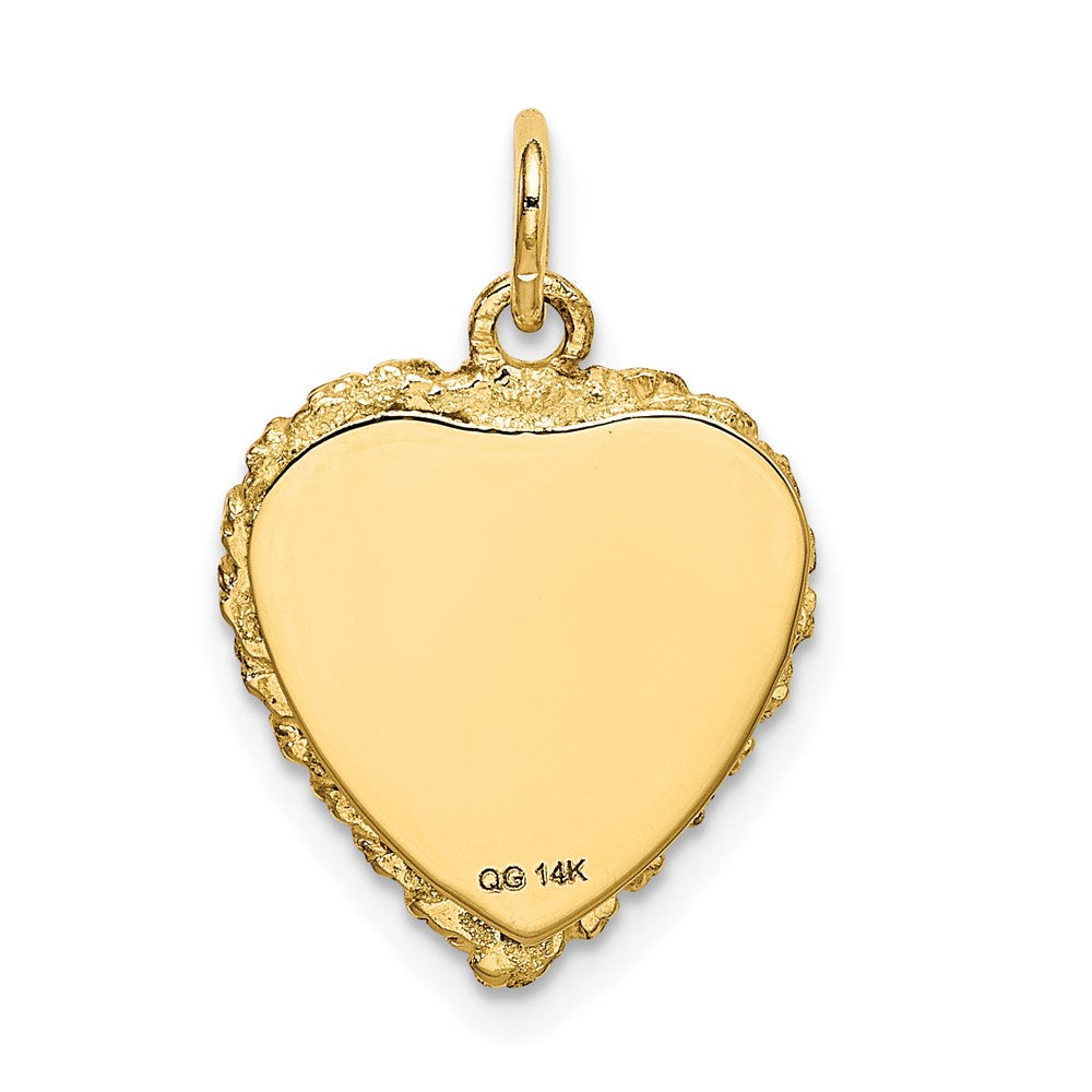 Alternate view of the 14k Yellow Gold #1 Granddaughter Engravable Heart Charm Pendant, 15mm by The Black Bow Jewelry Co.
